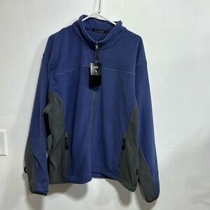 River's End Microfleece Jacket Mens Blue Casual Athletic Outerwear  coat Large